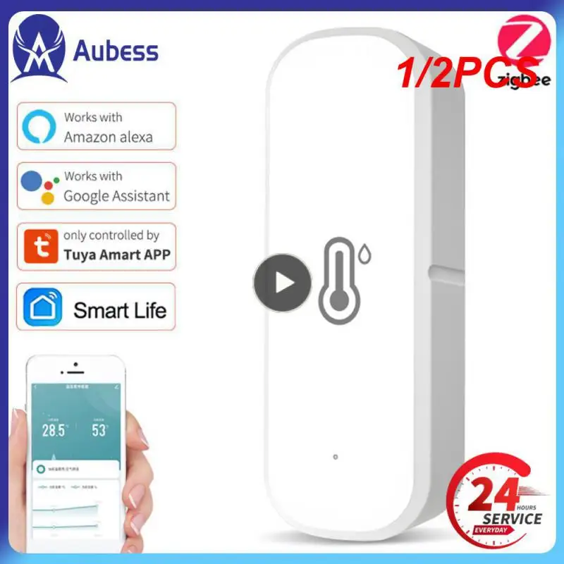 1/2PCS Tuya ZigBee/WiFi Temperature Humidity Sensor Home Connected Thermometer Compatible With Smart Life Alexa Google Assistant
1/2PCS Tuya ZigBee/WiFi Temperature Humidity Sensor Home Connected Thermometer Compatible With Smart Life Alexa Google Assistant