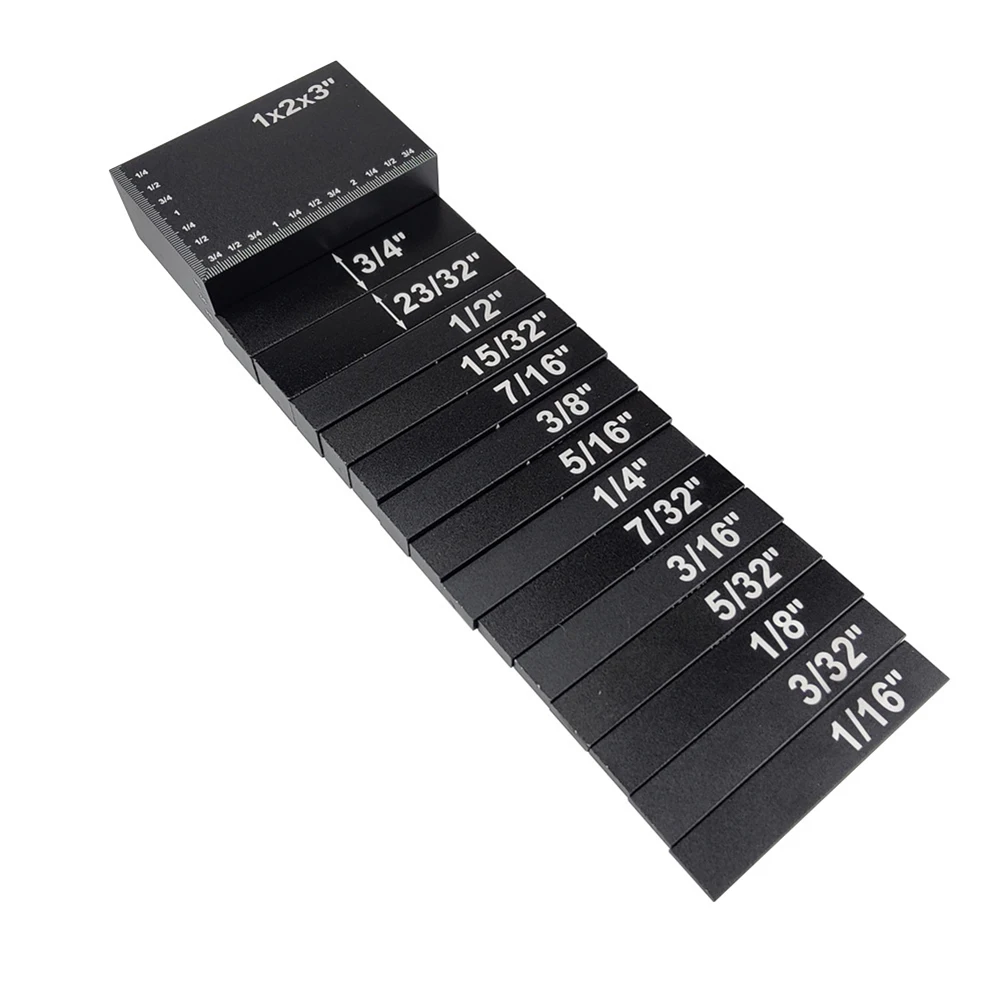 15pcs/set Precision Height Gauge Block Aluminum Alloy Setup Bars For Router And Table Saw Accessories 1/16" 3/32" 1/8" 5/32"
15pcs/set Precision Height Gauge Block Aluminum Alloy Setup Bars For Router And Table Saw Accessories 1/16" 3/32" 1/8" 5/32"
