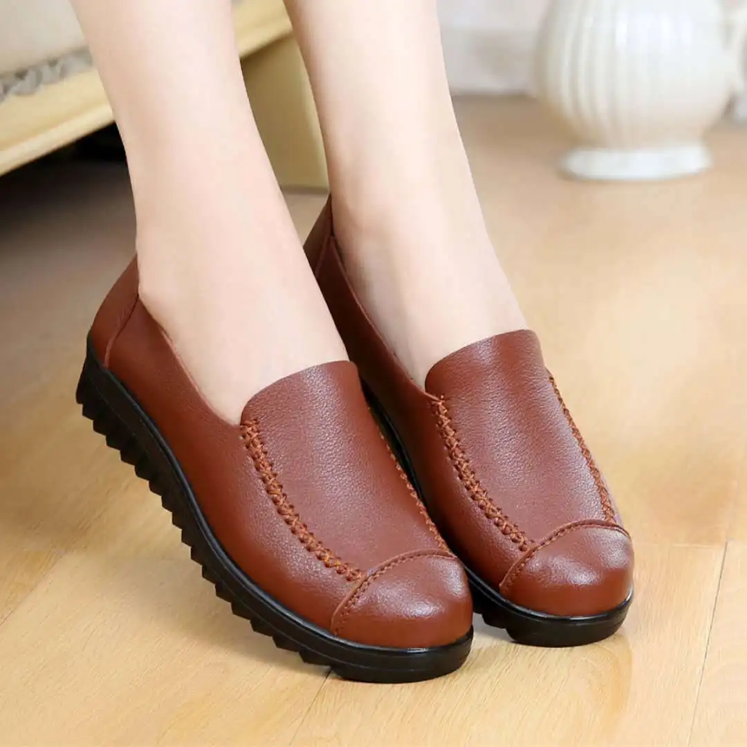 Женские туфли на плоской подошве, мягкие Нескользящие туфли большого размера для матери среднего и пожилого возраста, 2022 
Женские туфли на плоской подошве, мягкие Нескользящие туфли большого размера для матери среднего и пожилого возраста, 2022