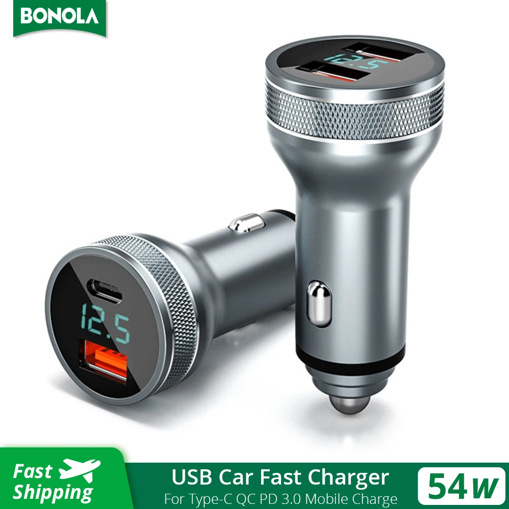 Bonola USB PD Car Charger For iphone 14 12 11 54W Quick Charge 3.0 Fast Charging For Xiaomi Auto Type C QC PD 3.0 Phone Charge
Bonola USB PD Car Charger For iphone 14 12 11 54W Quick Charge 3.0 Fast Charging For Xiaomi Auto Type C QC PD 3.0 Phone Charge