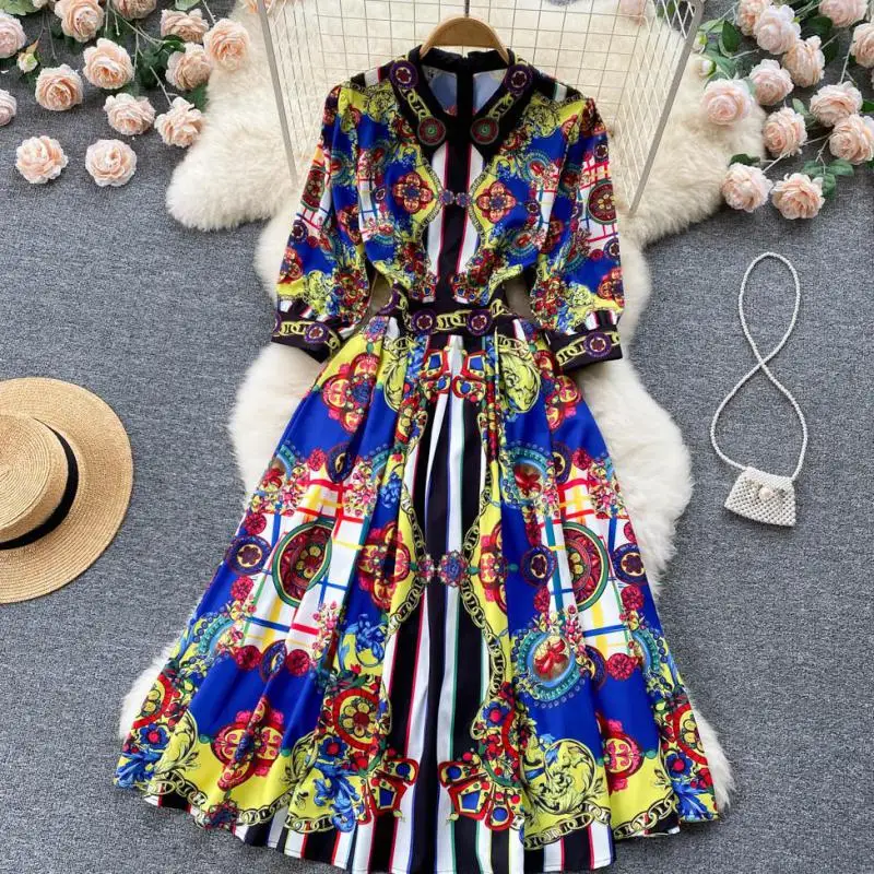 WEIHAOBANG 2022 Summer Women New Printed V-neck Seven Sleeve Casual Dress Medium Long High Waist A-shaped Slim Dress
WEIHAOBANG 2022 Summer Women New Printed V-neck Seven Sleeve Casual Dress Medium Long High Waist A-shaped Slim Dress