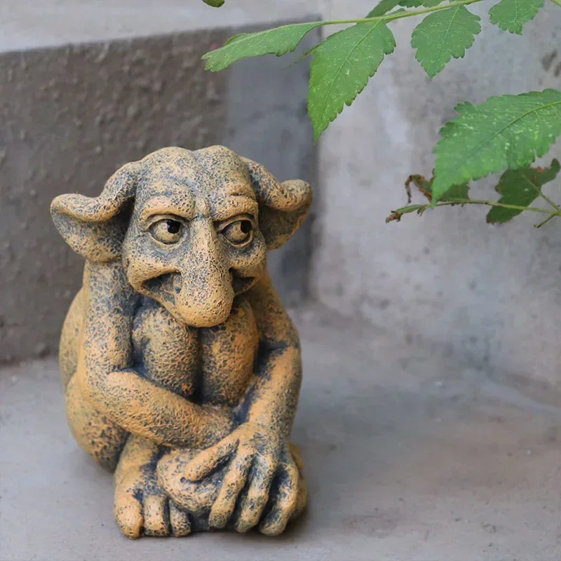 Скульптура Gargoyle украшение для сада монстр в канализации креативное забавное