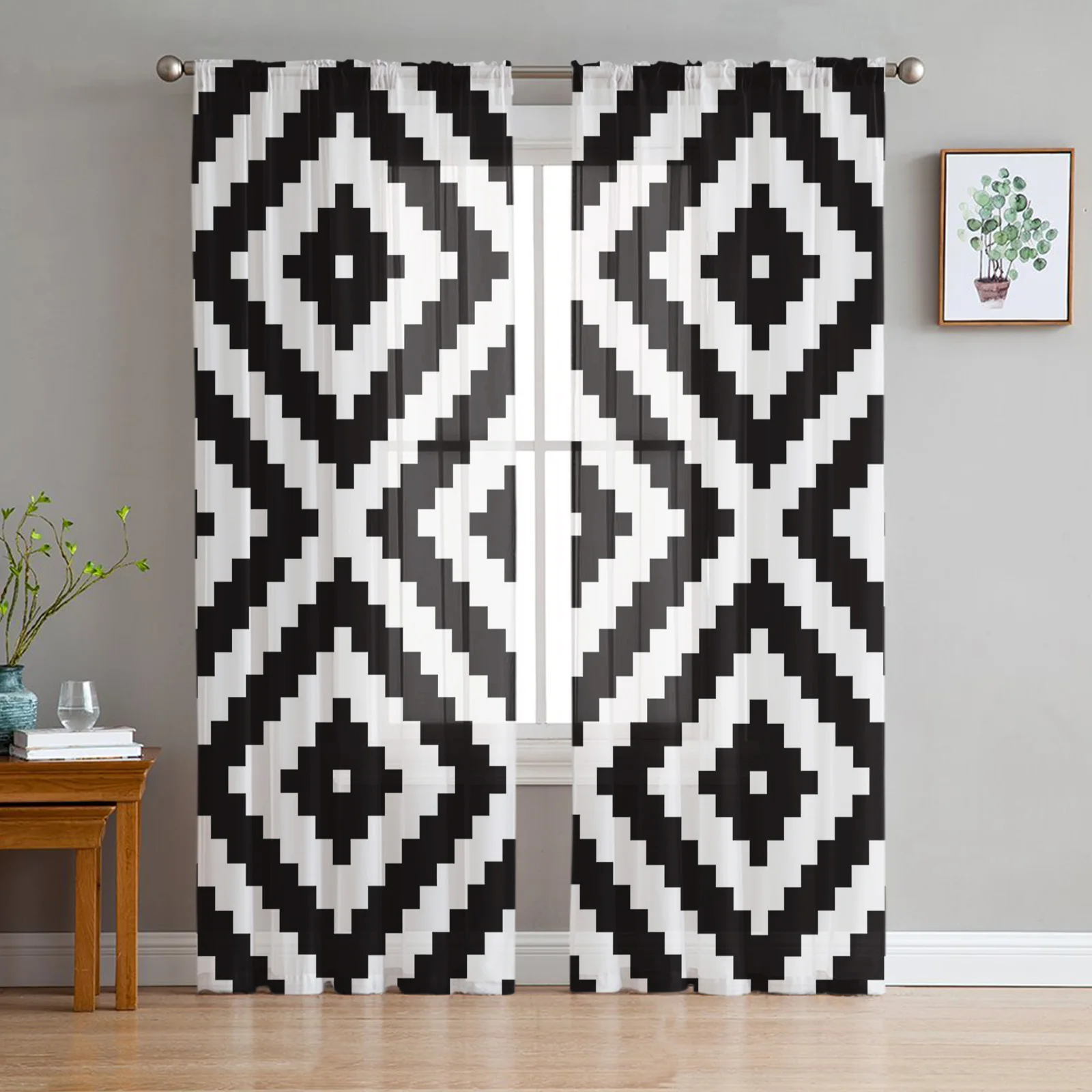 Black White Irregular Geometry Modern Tulle Curtains For Living Room Sheer Curtain Bedroom Voile Decorative Window Treatments
Black White Irregular Geometry Modern Tulle Curtains For Living Room Sheer Curtain Bedroom Voile Decorative Window Treatments