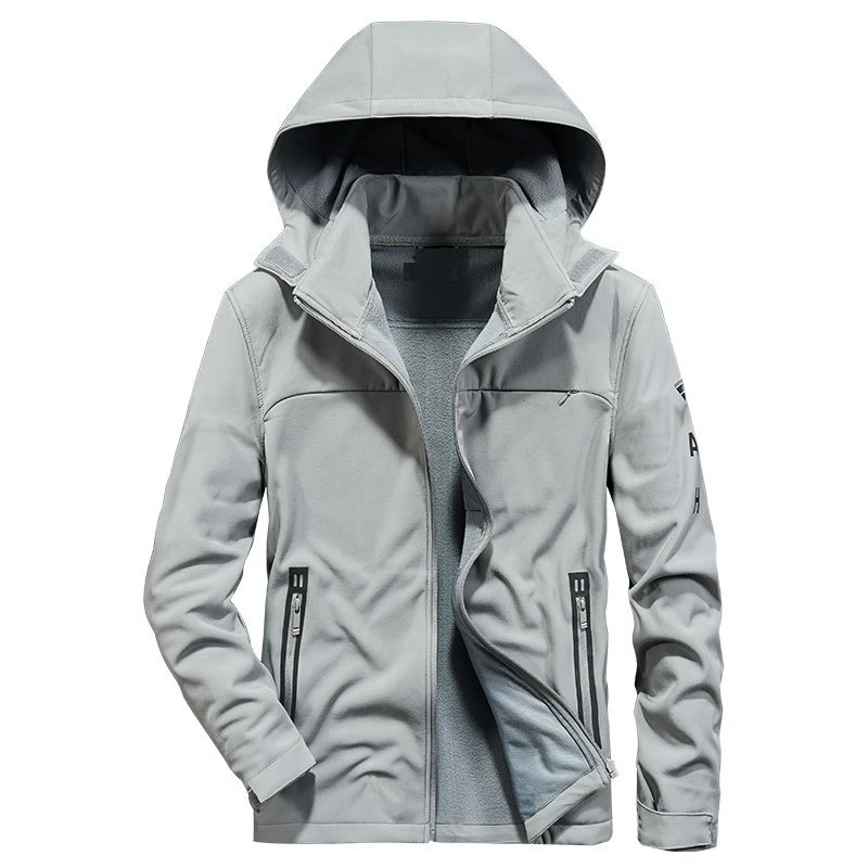 

Dinboa-chaquetas De Lana Con Capucha Para Hombre, Abrigo Con Cremallera Fina Para Exteriores, Color Gris y Azul, Novedad