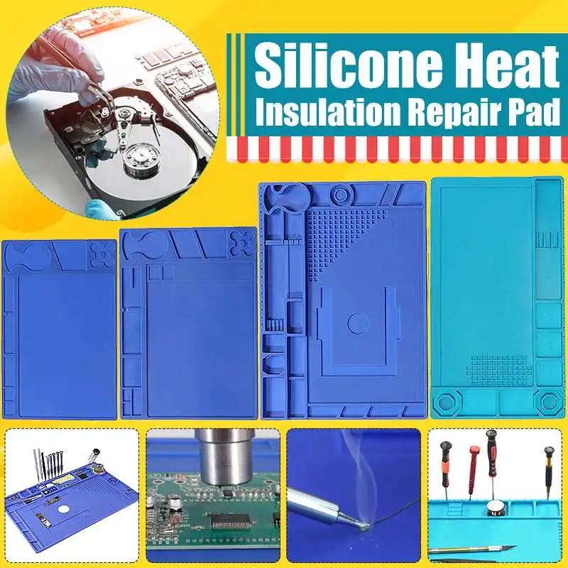 Repair Pad Insulation 530 Degree Heat-Resistant Soldering Station Silicon Soldering Mat Work Pad Desk Platform Maintenance Tool
Repair Pad Insulation 530 Degree Heat-Resistant Soldering Station Silicon Soldering Mat Work Pad Desk Platform Maintenance Tool