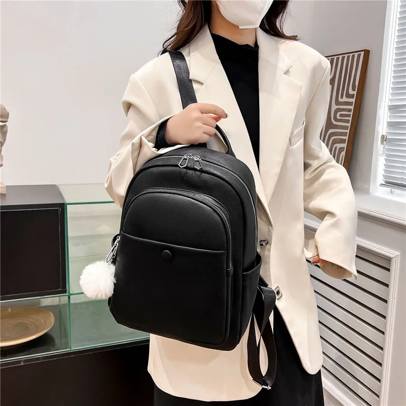 Women Casual Backpack PU Leather Bagpacks For Teenage Girls Solid Back Pack Large Capacity Fashion Female School Bag 2023 New
Women Casual Backpack PU Leather Bagpacks For Teenage Girls Solid Back Pack Large Capacity Fashion Female School Bag 2023 New