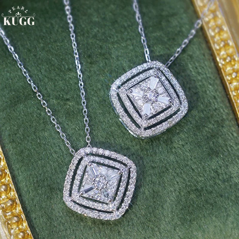 KUGG 18K White Gold Necklace Real Natural Diamonds 0.40carat Pendant Fashion Geometric Shape Engagement Jewelry for Women
KUGG 18K White Gold Necklace Real Natural Diamonds 0.40carat Pendant Fashion Geometric Shape Engagement Jewelry for Women