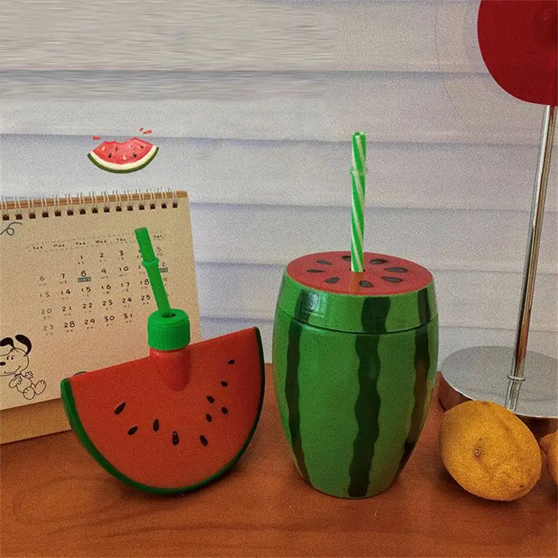 Safe Drinking Water Watermelon Water Cup Food Grade Watermelon Shape Milk Coffee Straw Cup Healthy Non-toxic Straw Juice Cups 
Safe Drinking Water Watermelon Water Cup Food Grade Watermelon Shape Milk Coffee Straw Cup Healthy Non-toxic Straw Juice Cups