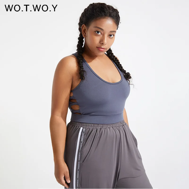 WOTWOY 2022 Summer Side Cutout Plus Size Bra Women Quick Drying Fitness Tight Underwear Breathable 4 Way Stretch Grey Crop Tops
WOTWOY 2022 Summer Side Cutout Plus Size Bra Women Quick Drying Fitness Tight Underwear Breathable 4 Way Stretch Grey Crop Tops
