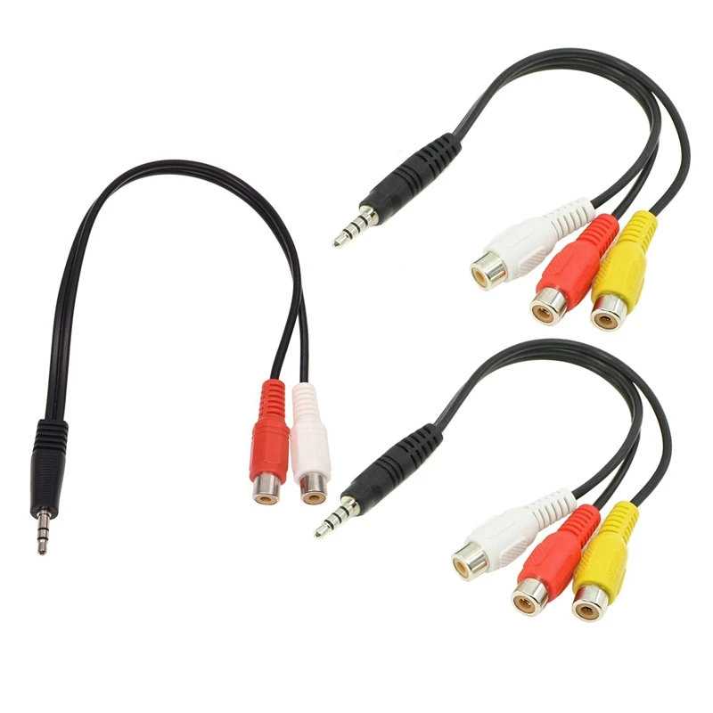 2Pcs 3 RCA Female Connector To 3.5Mm Jack Plug Adapter Cable With Headphone Jack To 2 RCA Jack Adapter Audio Cable
2Pcs 3 RCA Female Connector To 3.5Mm Jack Plug Adapter Cable With Headphone Jack To 2 RCA Jack Adapter Audio Cable