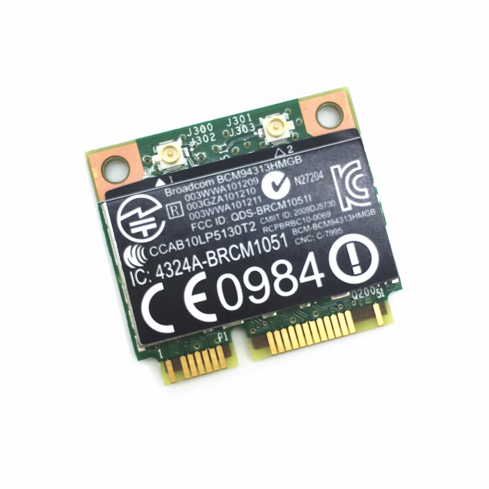 

Original Card for Broadcom BCM94313HMGB BCM4313 802.11N Wifi Bluetooth 4.0 Half Mini PCI E wlan Card For HP 657325-001 150Mbps