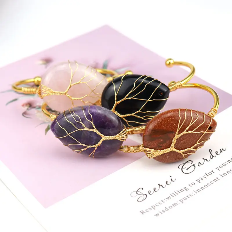 Handmade Copper Wire Wrapped Mineral Rough Stone Crystal Cuff Bracelet Natural Rock Crystal Water Drop Bangle & Bracelet Gold
Handmade Copper Wire Wrapped Mineral Rough Stone Crystal Cuff Bracelet Natural Rock Crystal Water Drop Bangle & Bracelet Gold