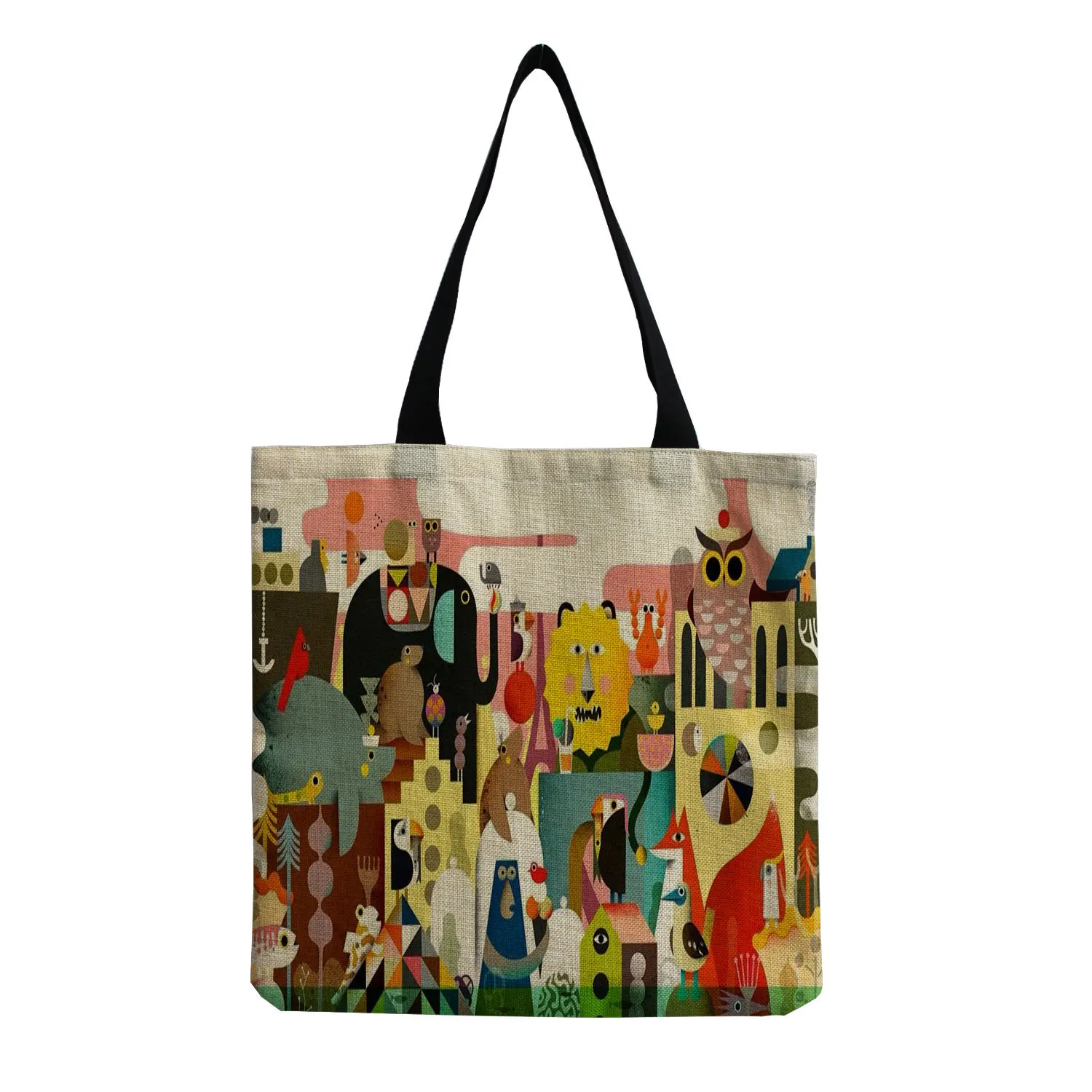 New Cartoon Zoo Printed Canvas Shopping Bag Can Be Carried on One Shoulder Reusable Cloth Bag Reusable Tote Handbags for Women
New Cartoon Zoo Printed Canvas Shopping Bag Can Be Carried on One Shoulder Reusable Cloth Bag Reusable Tote Handbags for Women