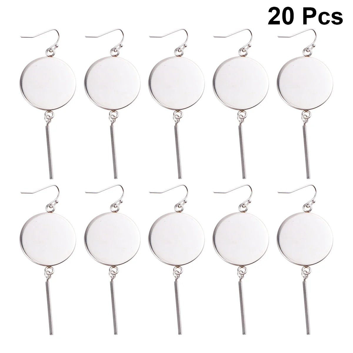 20Pcs Blank Bezel Dangle Earrings Staineless Steel Glass Dome Ear Danglers Wire Hooks Silver Round Tray Ear Pendant Materials
20Pcs Blank Bezel Dangle Earrings Staineless Steel Glass Dome Ear Danglers Wire Hooks Silver Round Tray Ear Pendant Materials