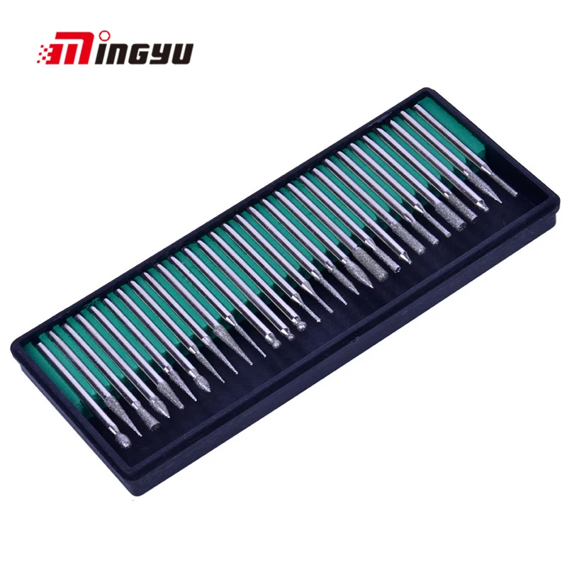 30pcs 3 mm Shank Grinder Diamond Grinding Burs Tool Needle Point Engraving Carving Polishing Tools For Glass Jade Stone
30pcs 3 mm Shank Grinder Diamond Grinding Burs Tool Needle Point Engraving Carving Polishing Tools For Glass Jade Stone