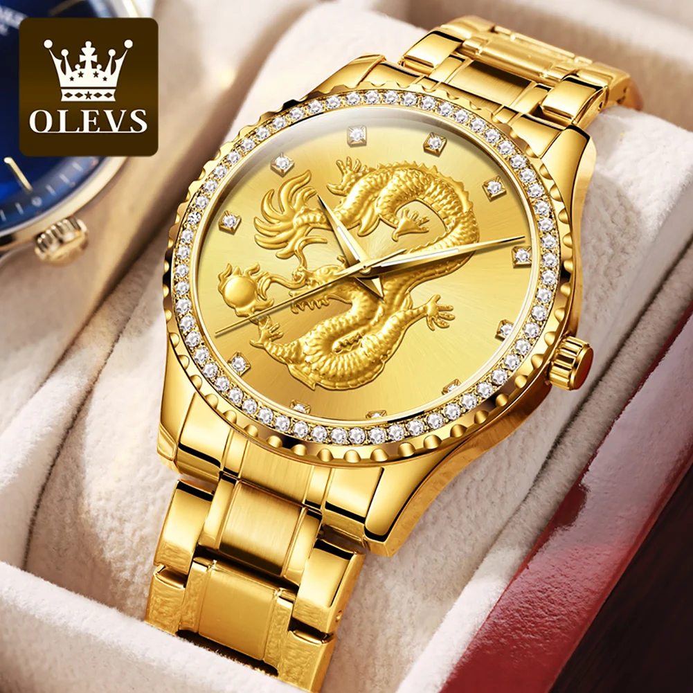 OLEVS Fashion Men Watches Top Brand Luxury Diamond Stainless Steel Waterproof Gold Quartz Watch Luminous Hands Relogio Masculino
OLEVS Fashion Men Watches Top Brand Luxury Diamond Stainless Steel Waterproof Gold Quartz Watch Luminous Hands Relogio Masculino