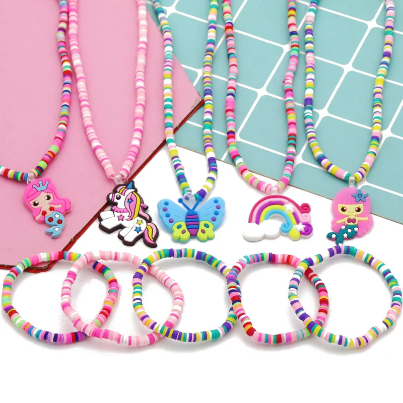 2pcs/Set Clay Beads Necklace Bracelet Jewelry Sets Cute Cartoon Pattern Charm For Children Party Jewelry Kids Birthday Gift Sets
2pcs/Set Clay Beads Necklace Bracelet Jewelry Sets Cute Cartoon Pattern Charm For Children Party Jewelry Kids Birthday Gift Sets