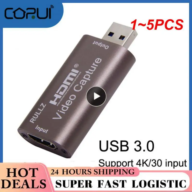 

1~5PCS Audio Video Capture Card 4K 1080P HDMI-compatible USB 3.0 Record to DSLR Camcorder Action Cam for Gaming Streaming