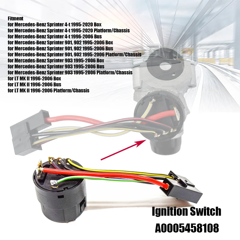 Переключатель воспламенения для Mercedes Sprinter Vito 1995-2006 для VW LT MK II 1996-2006 A9014600104 9014600104 A0005458108 0005458108
Переключатель воспламенения для Mercedes Sprinter Vito 1995-2006 для VW LT MK II 1996-2006 A9014600104 9014600104 A0005458108 0005458108