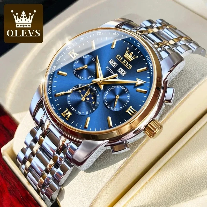 OLEVS 6633 Automatic Watch Men Waterproof Luminous Moon Phase Calendar Men Business Watch Luxury Original Mechanical Wristwatch
OLEVS 6633 Automatic Watch Men Waterproof Luminous Moon Phase Calendar Men Business Watch Luxury Original Mechanical Wristwatch
