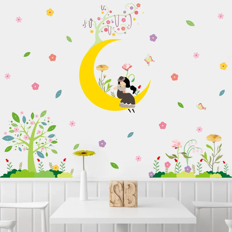 Cartoon Moon Girl Wall Sticker for Kids Bedroom Corridor Kindergarten Home Wall Decoratiion Waterproof Removable Wall Stickers
Cartoon Moon Girl Wall Sticker for Kids Bedroom Corridor Kindergarten Home Wall Decoratiion Waterproof Removable Wall Stickers