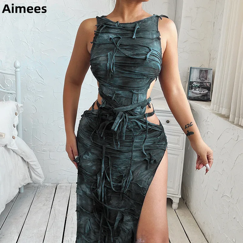 INS Printing Tassels Sexy Party Dress Hollow Out Side Split Sleeveless Fashion Women Bodycon Dresses Nightclub Simple
INS Printing Tassels Sexy Party Dress Hollow Out Side Split Sleeveless Fashion Women Bodycon Dresses Nightclub Simple