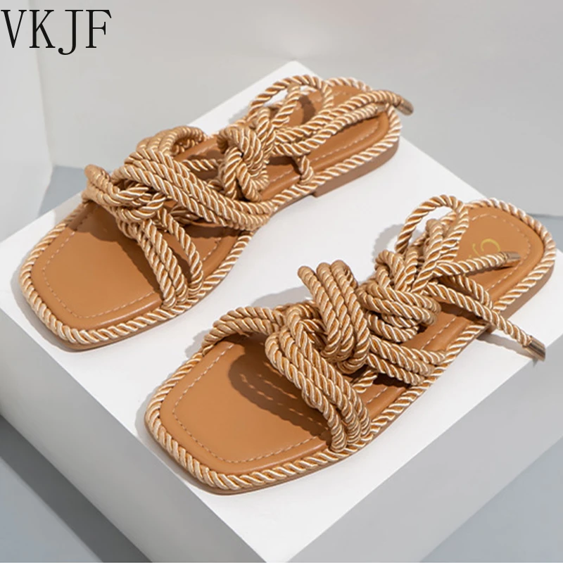 Two Wear Women Sandals Flat Slippers Hemp Rope Upper Design Women Casual Large Size 42 Square Toe Hollow Flat Heel Woman Shoes
Two Wear Women Sandals Flat Slippers Hemp Rope Upper Design Women Casual Large Size 42 Square Toe Hollow Flat Heel Woman Shoes