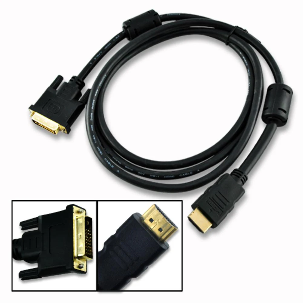 1,8 м HDMI-Совместимость с DVI кабелем 1080P 3D DVI к HDMI-совместимый кабель DVI-D 24 + 1 Pin адаптер Кабели позолоченные для TV BOX DVD
1,8 м HDMI-Совместимость с DVI кабелем 1080P 3D DVI к HDMI-совместимый кабель DVI-D 24 + 1 Pin адаптер Кабели позолоченные для TV BOX DVD