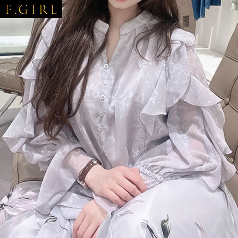 F GIRLS Japanese Ruffles O Neck Long Sleeve Camisas Off Shoulder Printed Button Womens Tops 2023 Summer Chiffon Trendy Blouses
F GIRLS Japanese Ruffles O Neck Long Sleeve Camisas Off Shoulder Printed Button Womens Tops 2023 Summer Chiffon Trendy Blouses