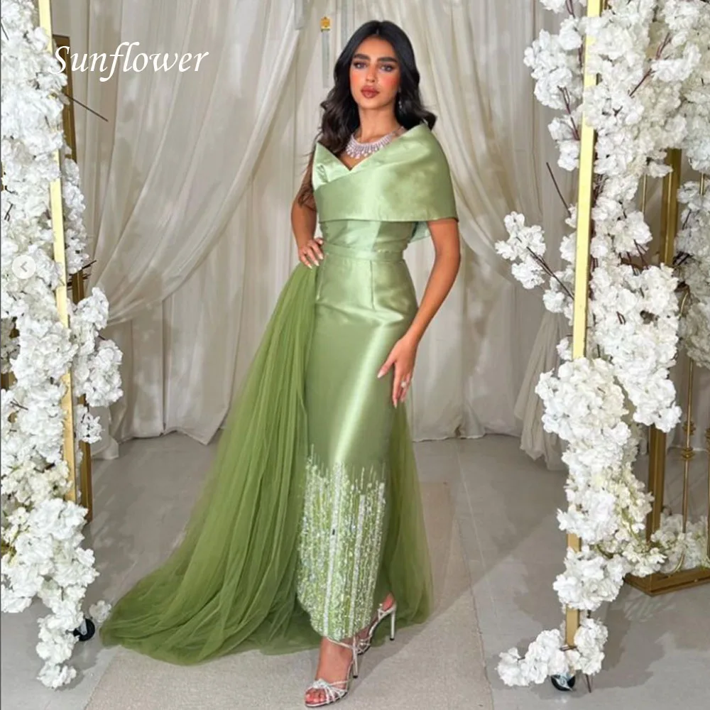 Sunflower Exquisitee V-Neck Satin Evening Dress 2023 Slim Off the Shoulder Appliques High-end Custom Gown Tulle Court Train
Sunflower Exquisitee V-Neck Satin Evening Dress 2023 Slim Off the Shoulder Appliques High-end Custom Gown Tulle Court Train