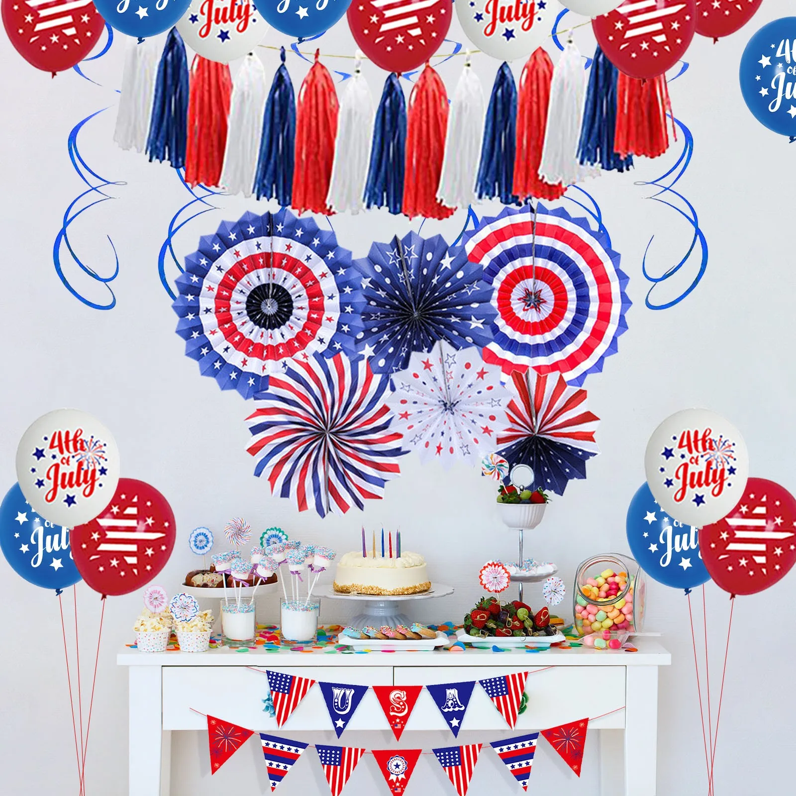 Patriotic Party Decorations Set 4th Of July Independence Day Party Supplies Multicolored Balloons Star Garland Circle Light
Patriotic Party Decorations Set 4th Of July Independence Day Party Supplies Multicolored Balloons Star Garland Circle Light