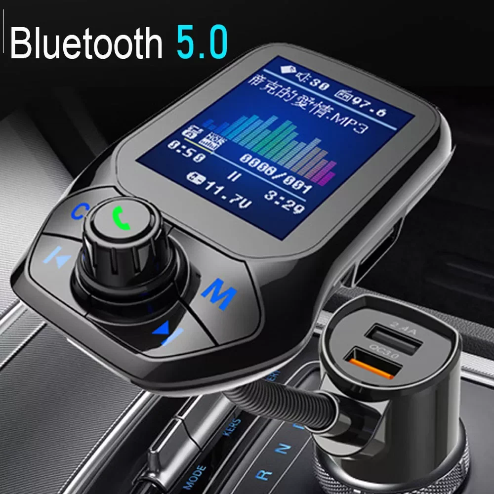 

Автомобильный MP3 музыкальный плеер JINSERTA 2022 Bluetooth 5,0 приемник FM-передатчик двойной USB QC3.0 зарядное устройство U-диск/TF карта без потерь музыки