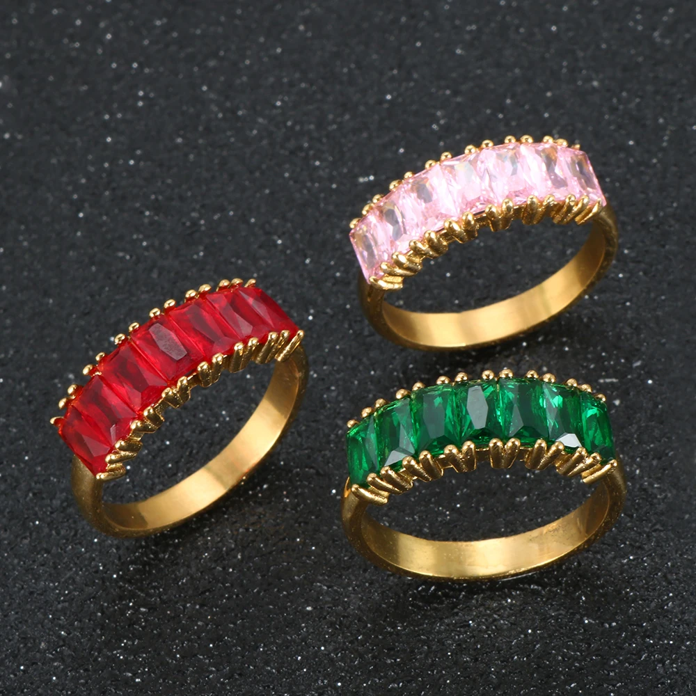Luxury Cubic Zirconia Ring Elegant Stainless Steel Finger Rings For Women CZ Crystal Engagement Wedding Party Fashion Jewelry
Luxury Cubic Zirconia Ring Elegant Stainless Steel Finger Rings For Women CZ Crystal Engagement Wedding Party Fashion Jewelry