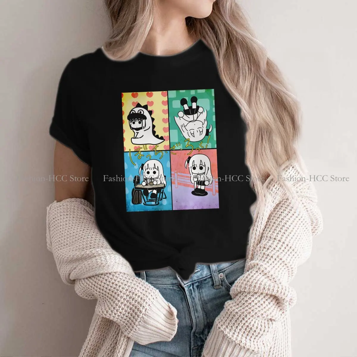 Bocchi The Rock Anime Polyester TShirt for Women Four Girl Soft Leisure Tee T Shirt High Quality Trendy
Bocchi The Rock Anime Polyester TShirt for Women Four Girl Soft Leisure Tee T Shirt High Quality Trendy