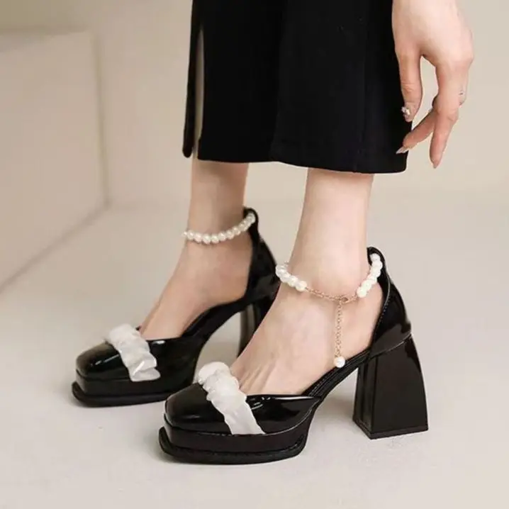 pearl platform sandals High Heels Women's Spring summer Korean Style Versatile Closed Toe Sandals Mary Janes Chunky Heel Pumps
pearl platform sandals High Heels Women's Spring summer Korean Style Versatile Closed Toe Sandals Mary Janes Chunky Heel Pumps