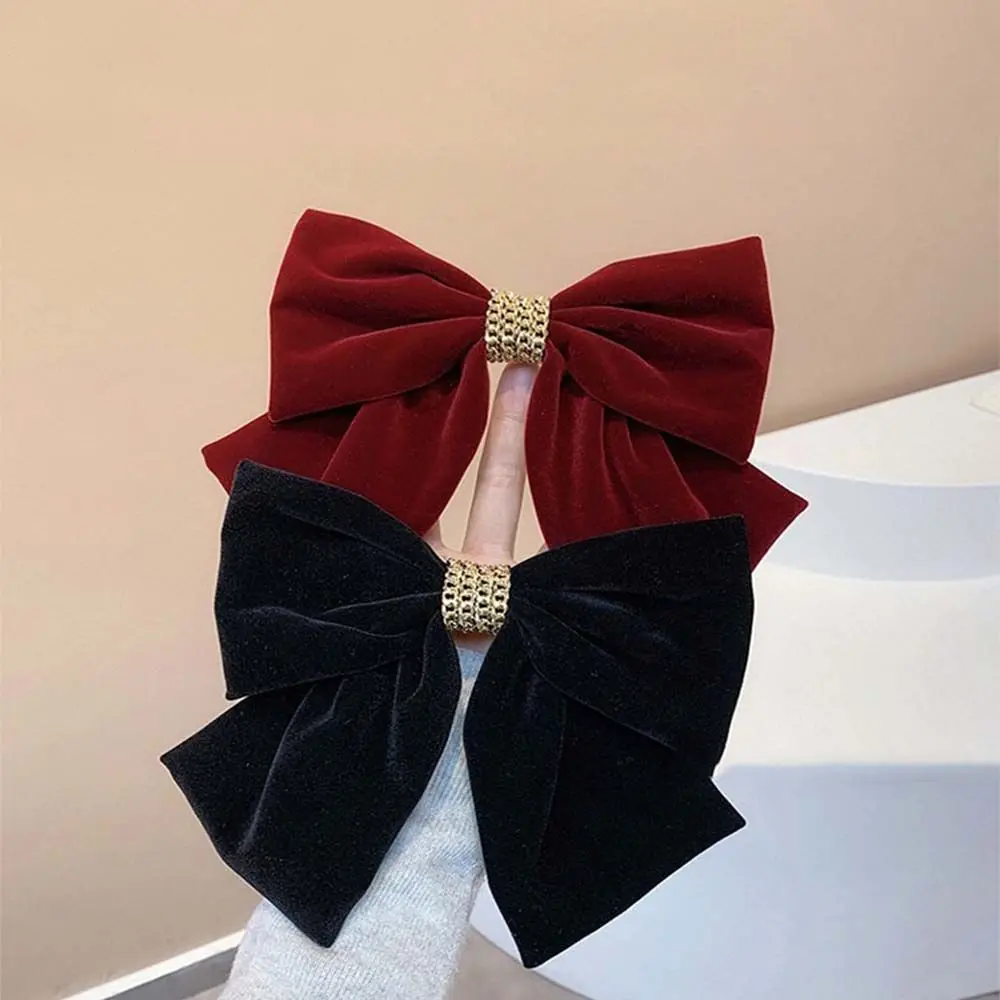 1 pc Black Red Velvet Big Bows Hairpin Decoration Headdress Simple Bowknot Top Clip Back Head Hairpin Bridal Hair Accessories
1 pc Black Red Velvet Big Bows Hairpin Decoration Headdress Simple Bowknot Top Clip Back Head Hairpin Bridal Hair Accessories