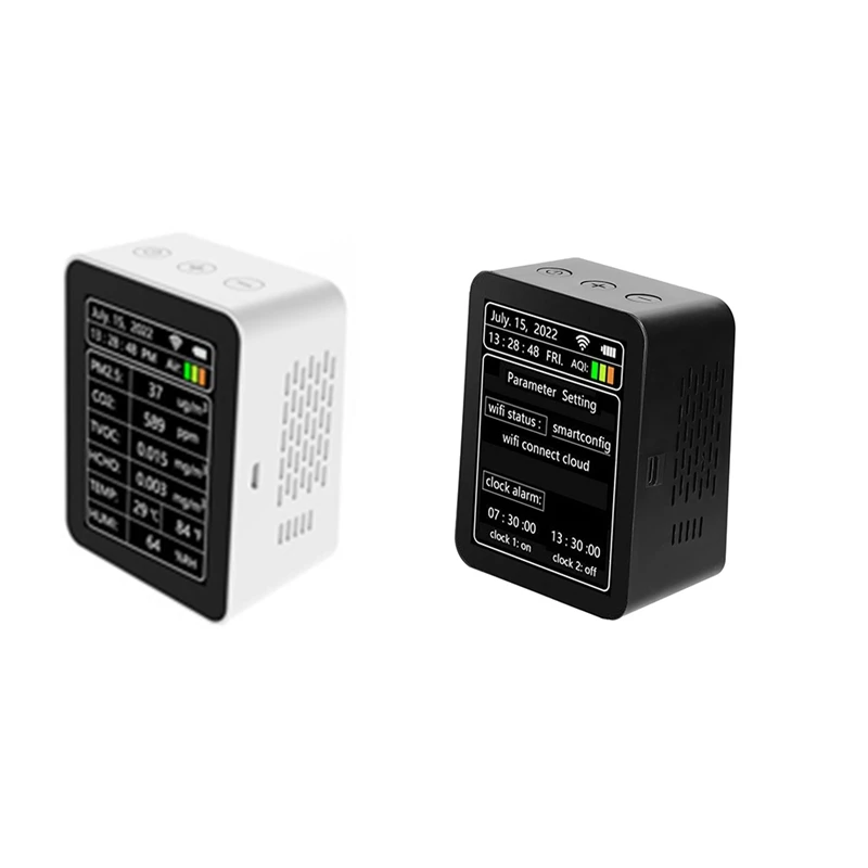Tuya Wifi 7 In 1 Intelligent Air Quality Detector PM2.5 CO2 TVOC HCHO Temperature Humidity AQI Detector
Tuya Wifi 7 In 1 Intelligent Air Quality Detector PM2.5 CO2 TVOC HCHO Temperature Humidity AQI Detector