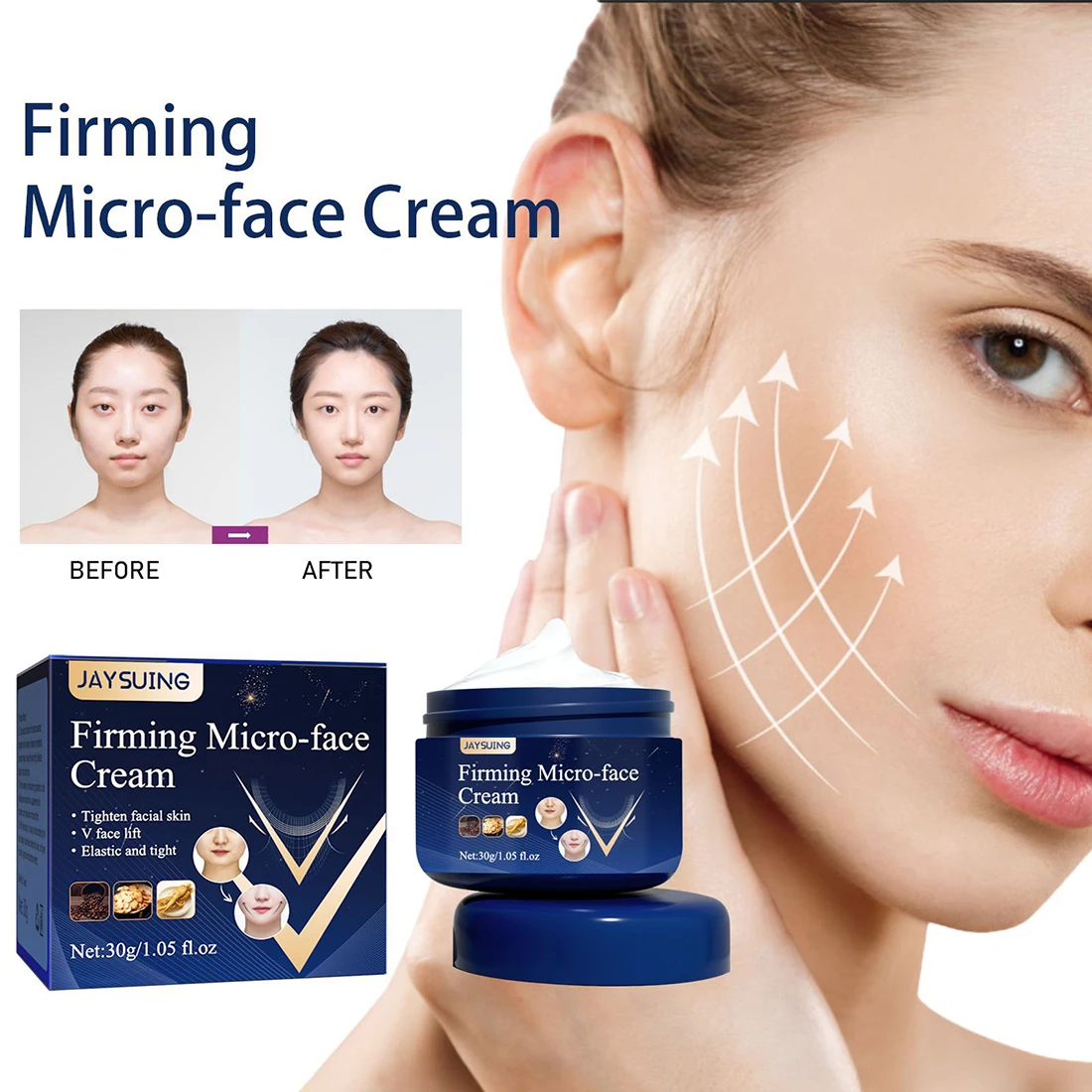 V-Shape Slimming Cream Firming Face-lift Slimming Removal Masseter Muscle Double Chin Face Fat Burning Anti-aging Products
V-Shape Slimming Cream Firming Face-lift Slimming Removal Masseter Muscle Double Chin Face Fat Burning Anti-aging Products
