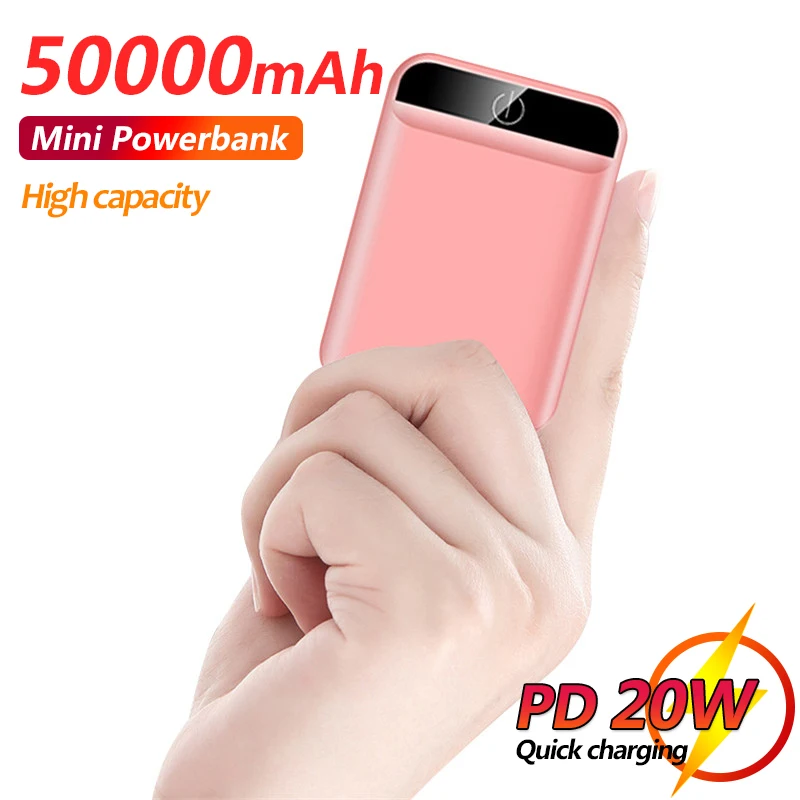 50000mAh Mini Power Bank Portable External Battery Digital Display High Capacity Mobilephone Charger for IPhone Xiaomi Samsung
50000mAh Mini Power Bank Portable External Battery Digital Display High Capacity Mobilephone Charger for IPhone Xiaomi Samsung