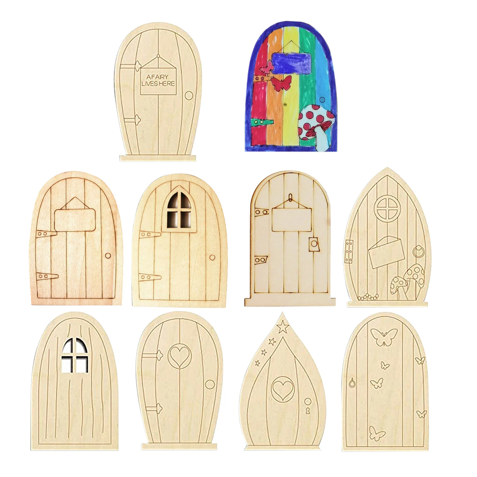 10pcs Fairy Door Painting Garden Doors Craft Mini House Diy Kit Unfinished Miniature Elf Door Unpainted Fairy Door Accessories
10pcs Fairy Door Painting Garden Doors Craft Mini House Diy Kit Unfinished Miniature Elf Door Unpainted Fairy Door Accessories