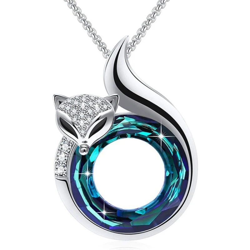Cute Fox Tail Blue Crystal Stone Circle Round Pendant Necklace For Women Clavicle Chain Banquet Party Jewelry Anniversary Gift
Cute Fox Tail Blue Crystal Stone Circle Round Pendant Necklace For Women Clavicle Chain Banquet Party Jewelry Anniversary Gift