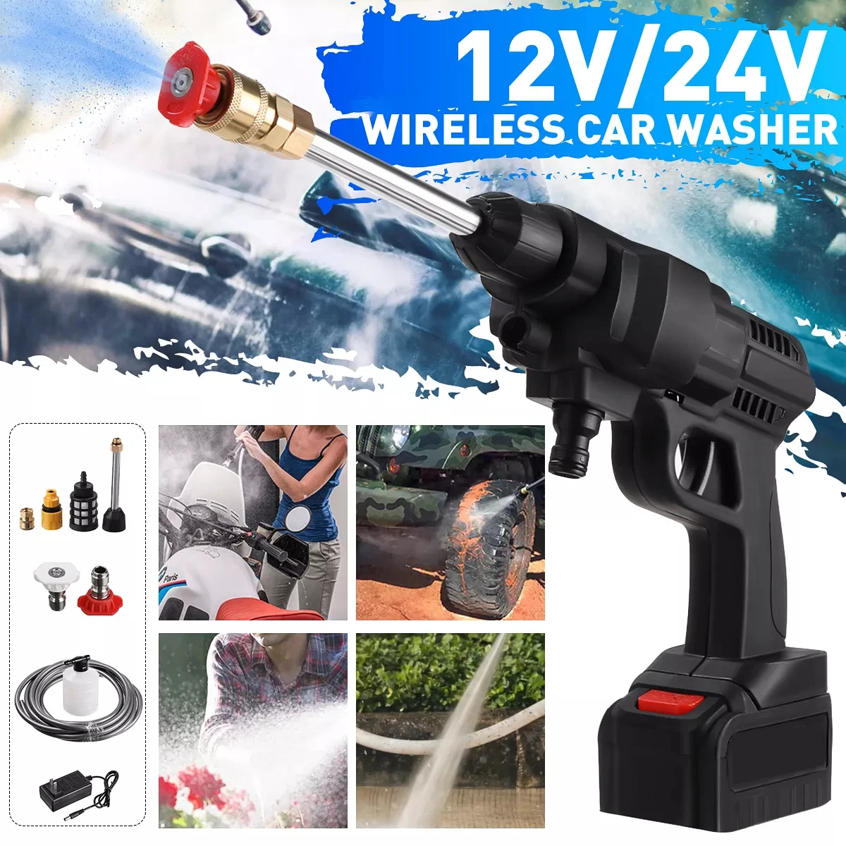 High Pressure Water Sprayer Garden Washer Hose Metal Brass Nozzle Wireless Car Washing Machine Water Guns Nozzle Hose Pump Foam
High Pressure Water Sprayer Garden Washer Hose Metal Brass Nozzle Wireless Car Washing Machine Water Guns Nozzle Hose Pump Foam