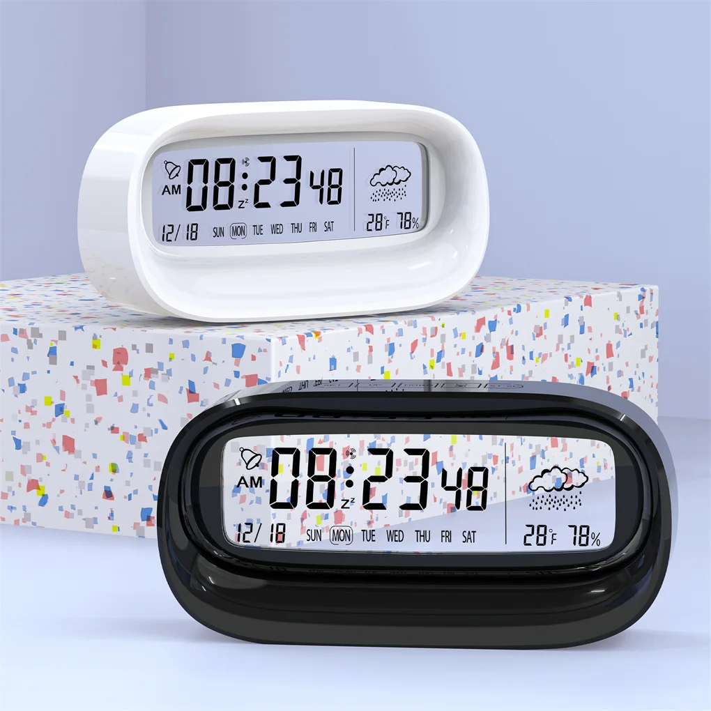 LCD Digital Alarm Clock Desk Table Weather Station Desk Temperature Humidity Meter Alarm Home Office Snooze Mode Clock
LCD Digital Alarm Clock Desk Table Weather Station Desk Temperature Humidity Meter Alarm Home Office Snooze Mode Clock