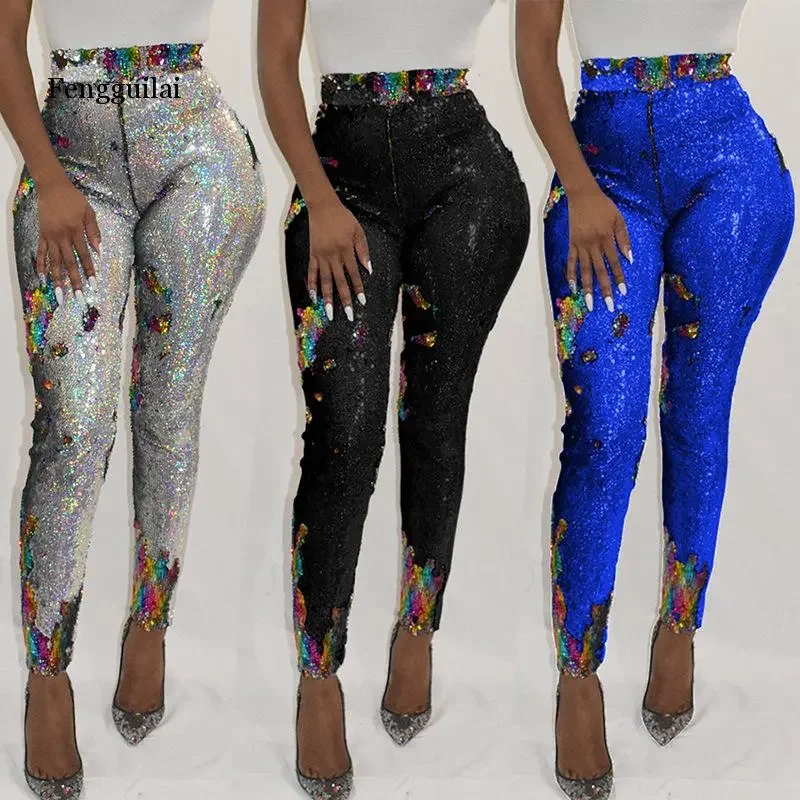Glitter Pants Women High Waist Trousers Pencil Sequin Pants Night Party Zipper back Shining Trousers Female Leggings
Glitter Pants Women High Waist Trousers Pencil Sequin Pants Night Party Zipper back Shining Trousers Female Leggings