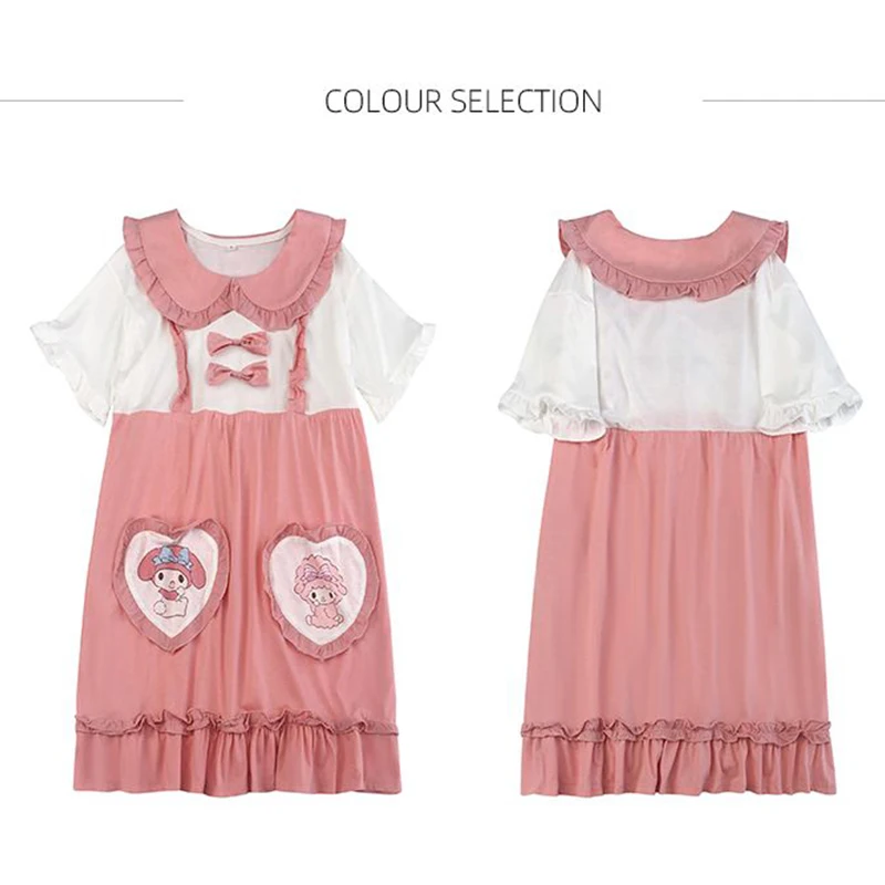 2023 New Cute My Melody Cartoon Print Short-Sleeved Pajamas Summer Sweet Doll Collar Lace Home Service Nightdress Cotton Girls
2023 New Cute My Melody Cartoon Print Short-Sleeved Pajamas Summer Sweet Doll Collar Lace Home Service Nightdress Cotton Girls