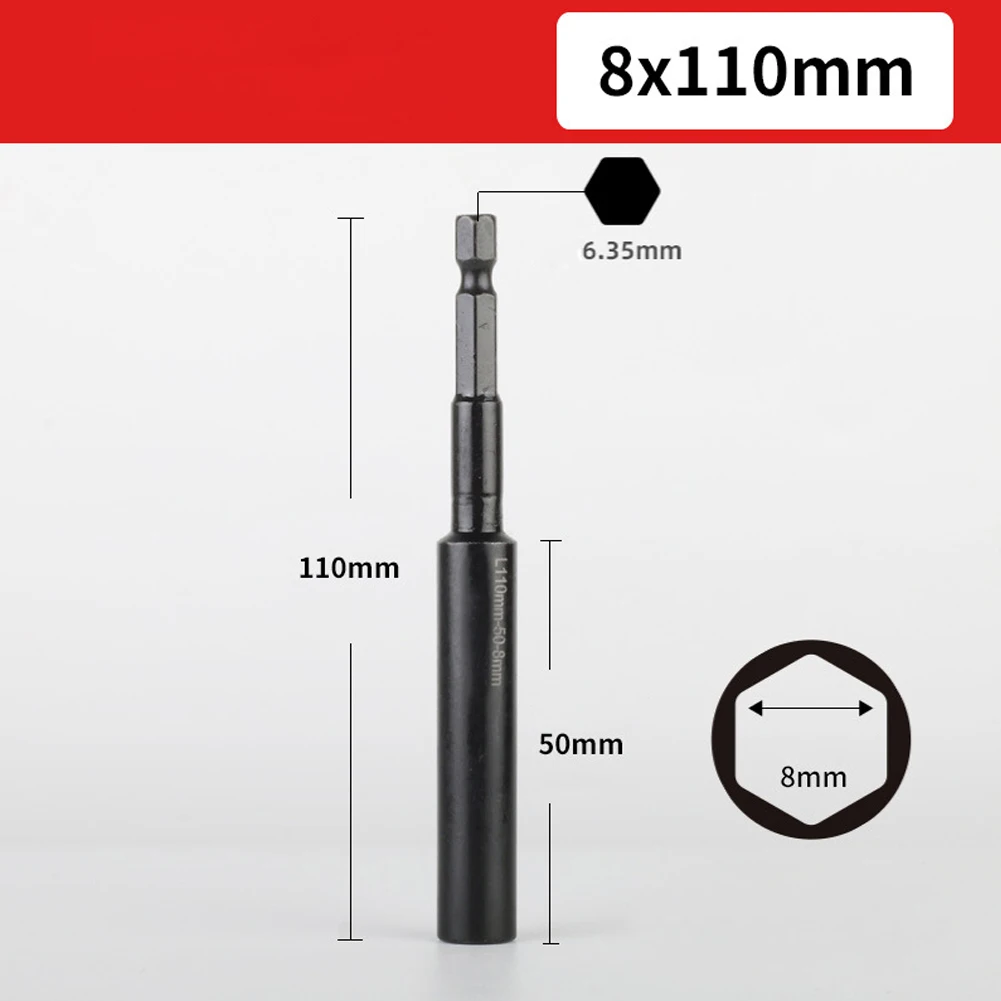 

110mm Deepen Socket Wrenches Hexagon Nut Driver Drill Bit H8-H14 Sleeve Pneumatic Socket Head Sleeve Adapter Hand Tools