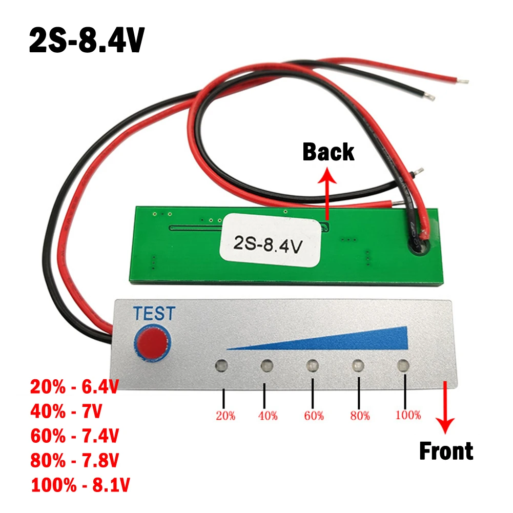 2S8.4V 3S12.6V 4S16.8V4S14.4V Li-ion LiFe PO4 Battery Capacity Test Panel Power Level Indicator Board LED Display Electric Tool
2S8.4V 3S12.6V 4S16.8V4S14.4V Li-ion LiFe PO4 Battery Capacity Test Panel Power Level Indicator Board LED Display Electric Tool