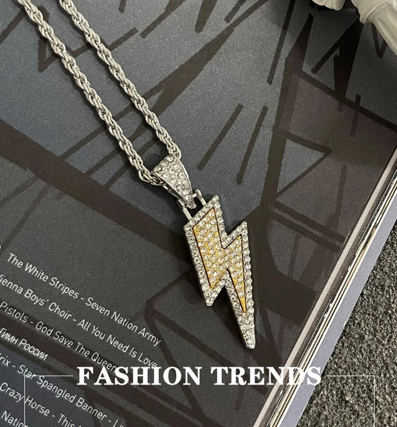 Lightning Man Sweaters Pendants Necklaces For Women Zircon Titanium Steel Jewelry Clavicle Chains Cheap Items Free Shipping
Lightning Man Sweaters Pendants Necklaces For Women Zircon Titanium Steel Jewelry Clavicle Chains Cheap Items Free Shipping
