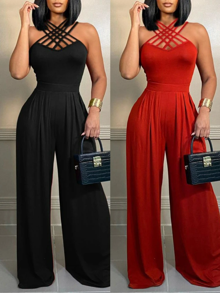 2023New sexy multi-strap cross elegant casual minimalist party wide leg jumpsuit
2023New sexy multi-strap cross elegant casual minimalist party wide leg jumpsuit