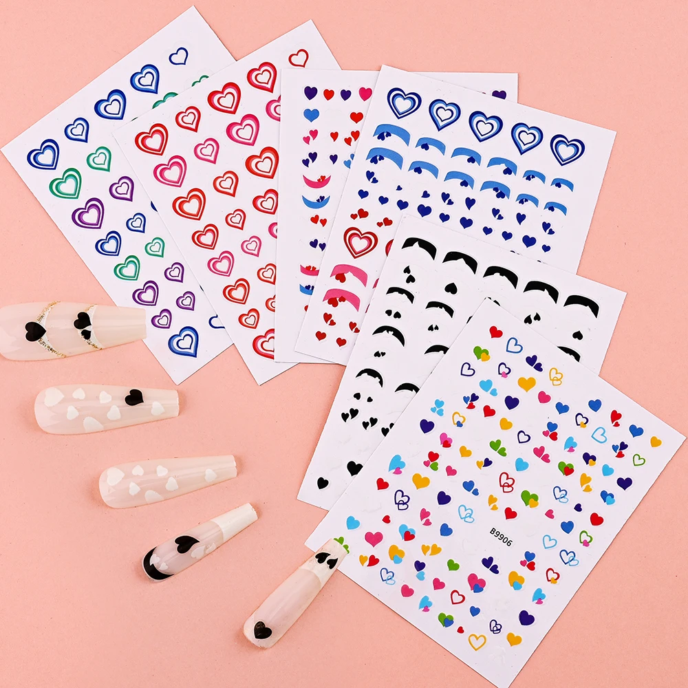 3D Love Heart Nail Stickers Back Glue Heart Letter Decals For Nail Tips Beauty Red Black Heart Sliders DIY Manicure Accessories
3D Love Heart Nail Stickers Back Glue Heart Letter Decals For Nail Tips Beauty Red Black Heart Sliders DIY Manicure Accessories